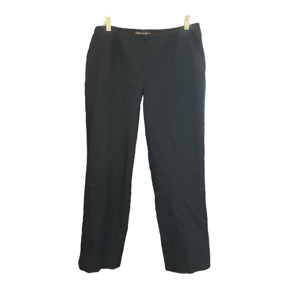 Lafayette 148 Flat Front Black Side Zip Ankle Trousers Size 8 MA1 - Picture 1 of 5
